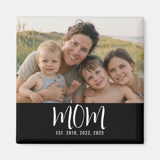 Mom Established Photo Mother's Day マグネット (正面)