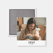 Mom Established Photo Mother's Day マグネット (正面/裏面)