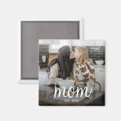 Mom Established Photo Mother's Day マグネット (正面/裏面)