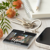 Mom Established Photo Mother's Day Black キーホルダー (正面右)