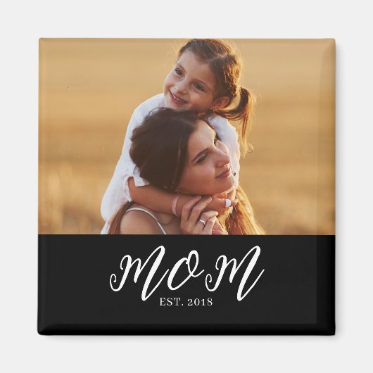 Mom Established Photo Mother's Day Magnet マグネット (正面)