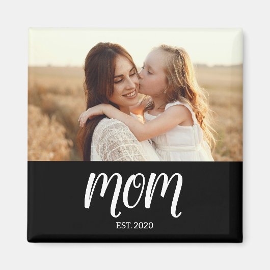 Mom Established Photo Mother's Day Magnet マグネット (正面)