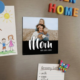 Mom Established Photo Mother's Day Magnet マグネット