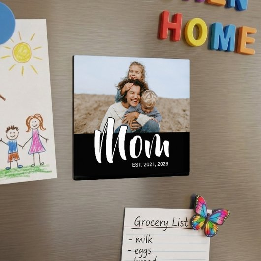 Mom Established Photo Mother's Day Magnet マグネット