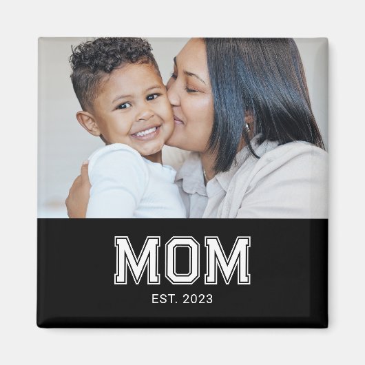 Mom Established Photo Mother's Day Magnet マグネット (正面)