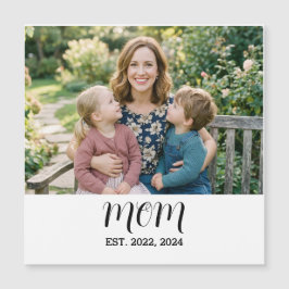 Mom Established Photo Mother's Day Magnetic Card