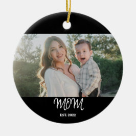 Mom Established, Photo, Script, Ceramic Ornament セラミックオーナメント