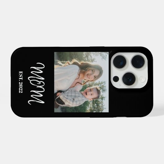 Mom Established, Photo, Script, iPhone phone case iPhoneケース (裏面横)