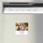 Mom Established Pink Script Name Photo  マグネット (インサイチュ (食洗機))