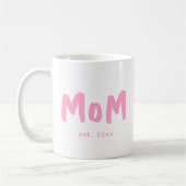Mom Established Pink Typography New Mother コーヒーマグカップ (左)