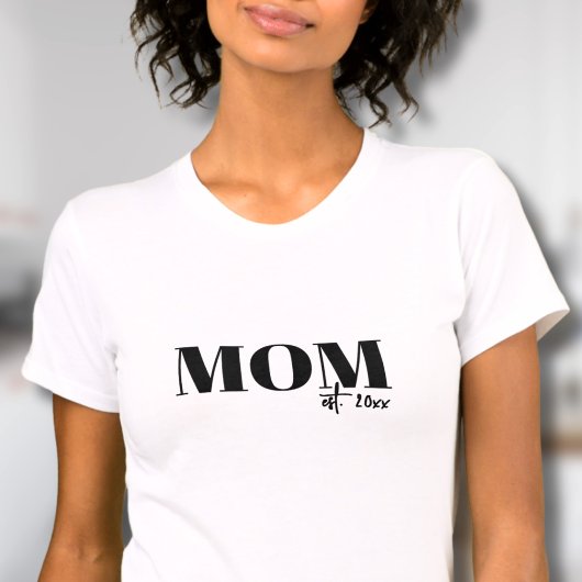 Mom Established Script シンプル Tシャツ