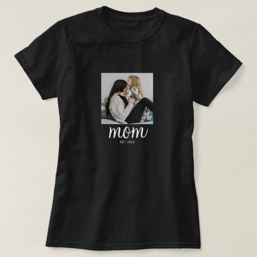 Mom Established Script フォトTシャツ Tシャツ (デザイン正面)