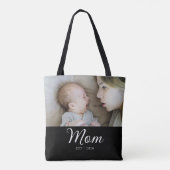Mom Established Script ブラックフォト トートバッグ (裏面)