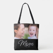 Mom Established Script ブラックフォト トートバッグ (裏面)