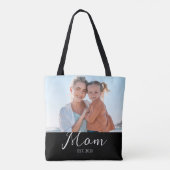 Mom Established Script ブラックフォト トートバッグ (裏面)