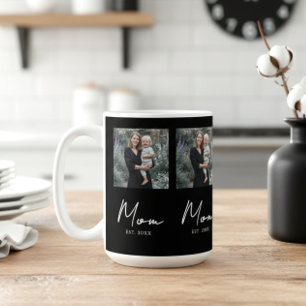 Mom Established Script ブラックリピート 写真 コーヒーマグカップ