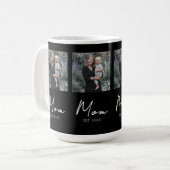 Mom Established Script ブラックリピート 写真 コーヒーマグカップ (正面左)