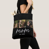 Mom Established Script ブラック 3枚の写真 トートバッグ (クローズアップ)
