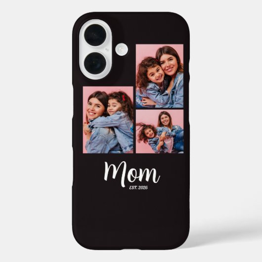 Mom Established Script ブラック 3枚の写真 Case-Mate iPhoneケース (裏面)