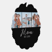 Mom Established Script ブラック 3 写真 オーナメントカード (右)