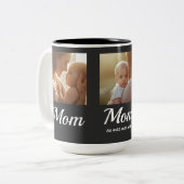Mom Established Script ブラック 3 写真 ツートーンマグカップ (正面左)