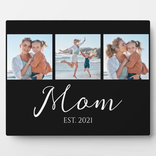 Mom Established Script ブラック 3 写真 フォトプラーク (正面)
