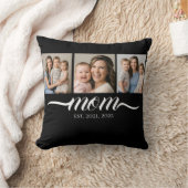 Mom Established Script ブラック 3 枚の写真  クッション (ブランケット)