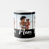 Mom Established Script ブラック 3 枚の写真 コーヒーマグカップ (中央)