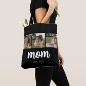 Mom Established Script ブラック 3 枚の写真 トートバッグ (クローズアップ)