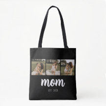 Mom Established Script ブラック 3 枚の写真 トートバッグ