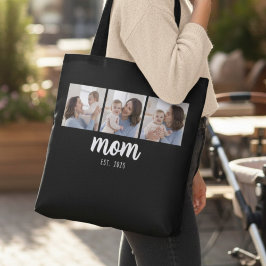 Mom Established Script ブラック 3 枚の写真 トートバッグ