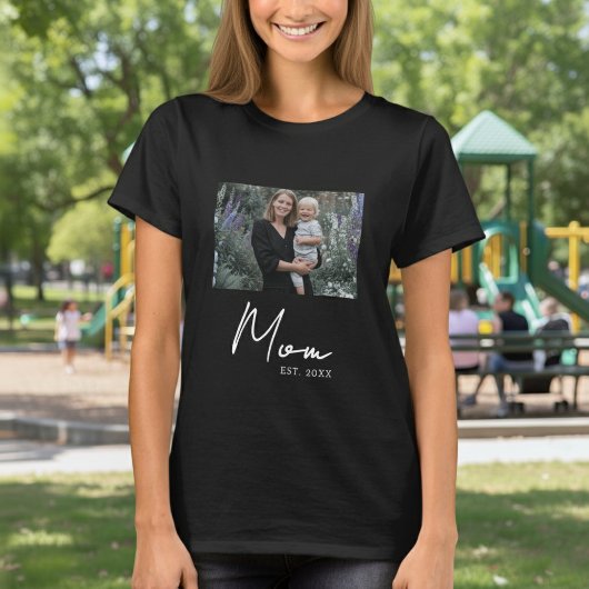 Mom Established Script 写真 Tシャツ