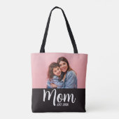 Mom Established Script 黒写真  トートバッグ (裏面)