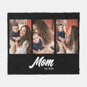 Mom Established Script 黒写真 フリースブランケット (正面(横))