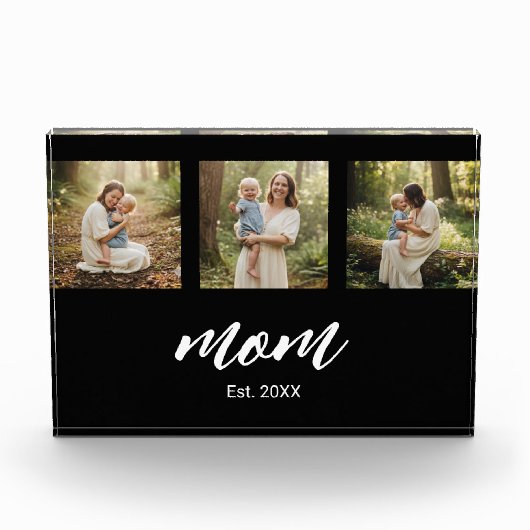 Mom Established Script 3 Photo Acrylic Block フォトブロック (正面)