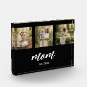 Mom Established Script 3 Photo Acrylic Block フォトブロック (左)