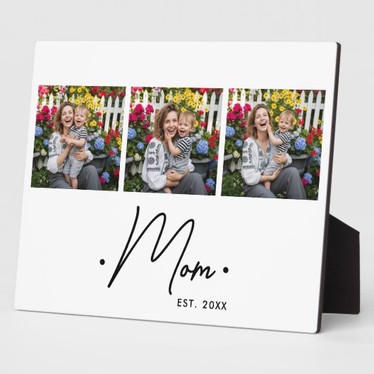 Mom Established Script 3 Photo White フォトプラーク (側面)