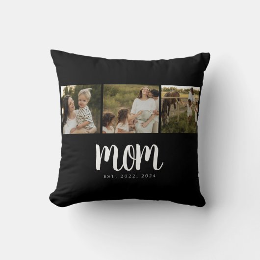 Mom Established Script Black 3 Photo クッション (正面)