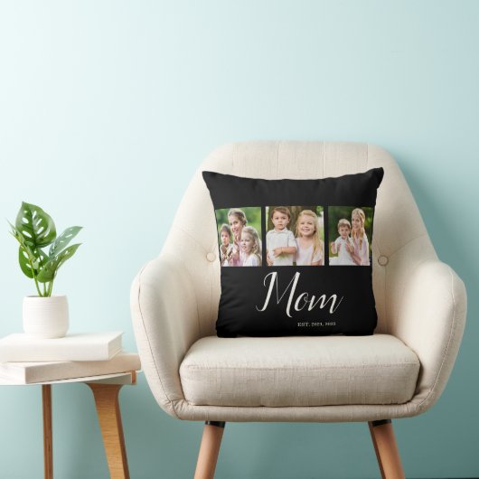 Mom Established Script Black 3 Photo  クッション (椅子)