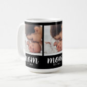Mom Established Script Black 3 Photo コーヒーマグカップ (正面左)