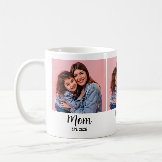 Mom Established Script Black 3 Photo  コーヒーマグカップ (左)