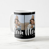 Mom Established Script Black 3 Photo コーヒーマグカップ (正面左)