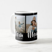 Mom Established Script Black 3 Photo コーヒーマグカップ (正面左)