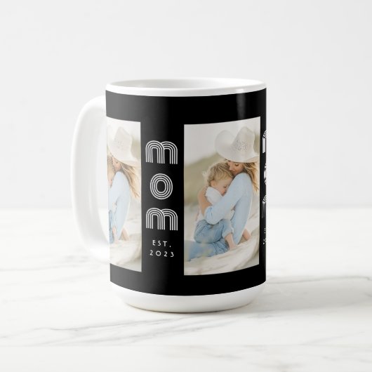 Mom Established Script Black 3 Photo  コーヒーマグカップ (正面左)