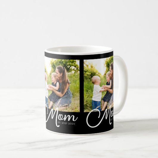 Mom Established Script Black 3 Photo  コーヒーマグカップ (正面右)