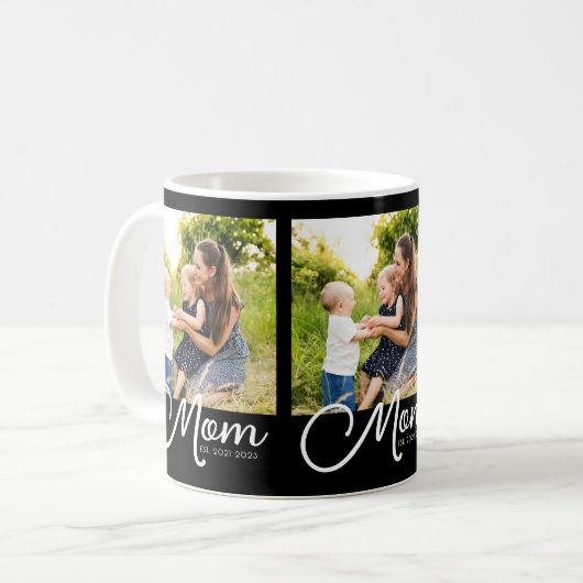 Mom Established Script Black 3 Photo  コーヒーマグカップ (正面左)