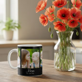 Mom Established Script Black 3 Photo コーヒーマグカップ