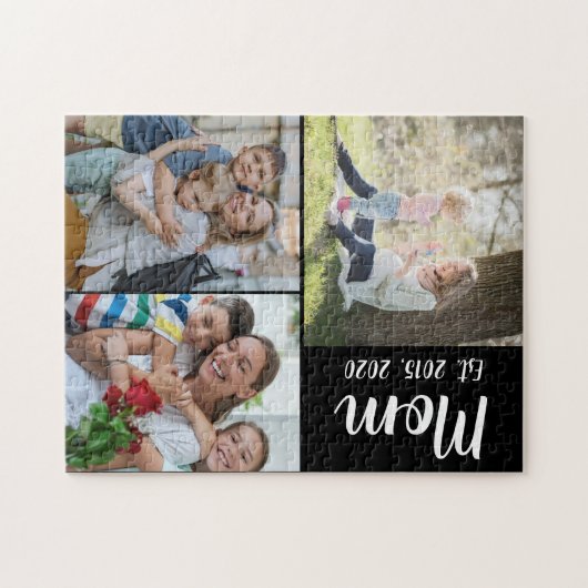 Mom Established Script Black 3 Photo ジグソーパズル (横)