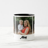 Mom Established Script Black 3 Photo ツートーンマグカップ (中央)