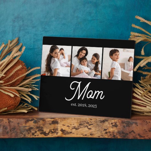 Mom Established Script Black 3 Photo フォトプラーク (側面)